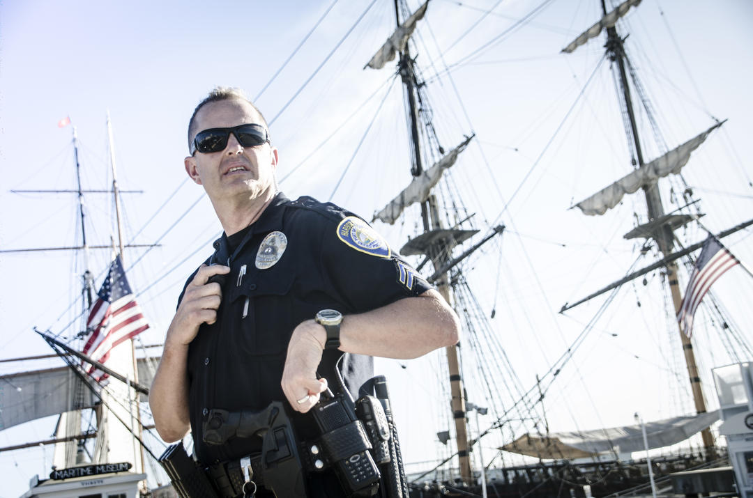 Harbor police man