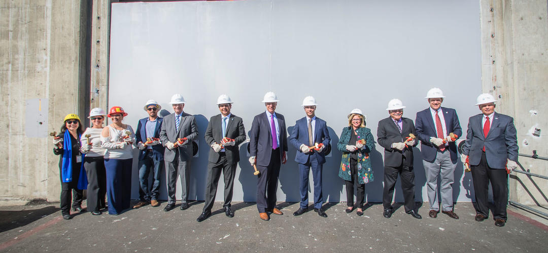 a line-up of VIPs at the Tenth Avenue Marine Terminal groundbreaking - Port of San Diego