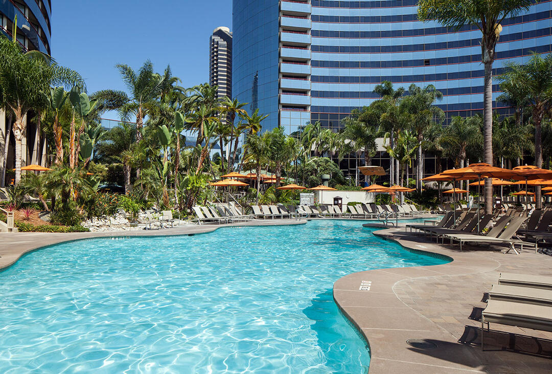 The pool at the Marriott Marquis San Diego
