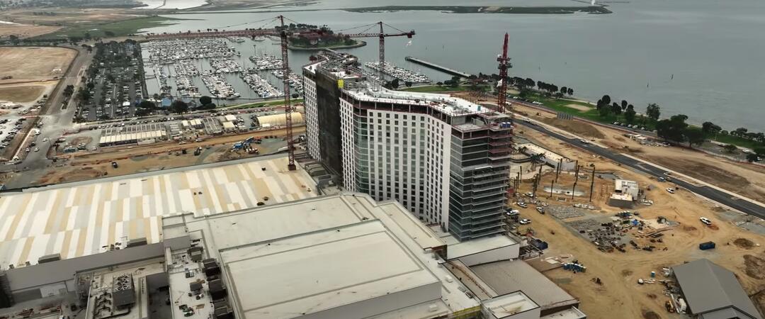 Screenshot from RIDA construction video of the progress of the Gaylord Pacific hotel construction in July 2024.