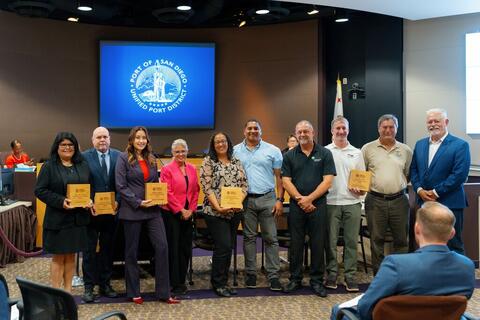 Port partners, tenants, and staff accept Michelle White Environment Awards