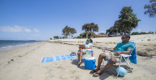 Chula Vista Couple Sitting in Sand Beach