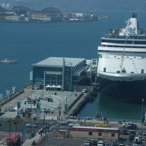 Cruise Ship at Port Pavilion Broadway Pier Port of San Diego