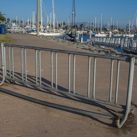 Bike parking rack at Chula Vista Bayfront Park at the Port of San Diego
