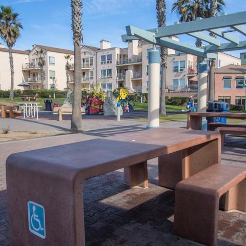 Accessible picnic table at Dunes Park at the Port of San Diego