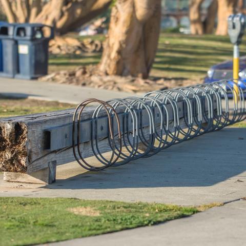 Bike rack at Embarcadero Marina Park North at the Port of San Diego