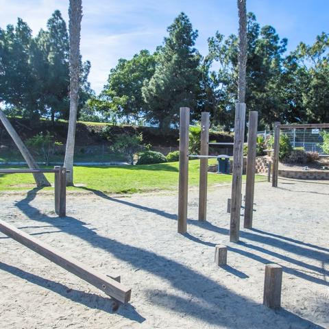 Exercise station on sand at Coronado Tidelands Park at the Port of San Diego